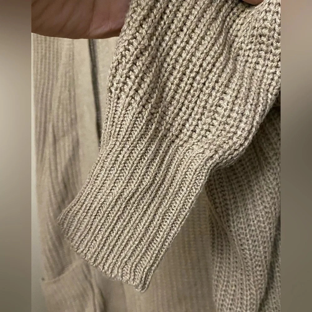 Ambiance Beige Knit Long Cardigan Size Small